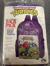 Zaino Vintage Teenage Mutant Ninja Turtles 1989 Mirage NUOVO IN CONFEZIONE RARO