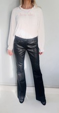 Pantalon enduit strass noir