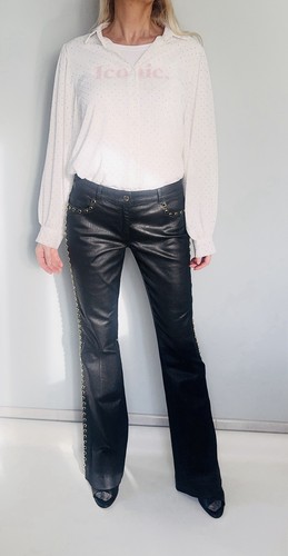 Pantalon enduit strass - , noir