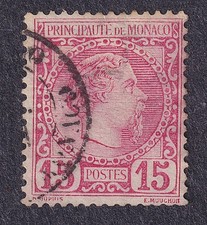 MONACO 1885, Scott 5, rosa 15
