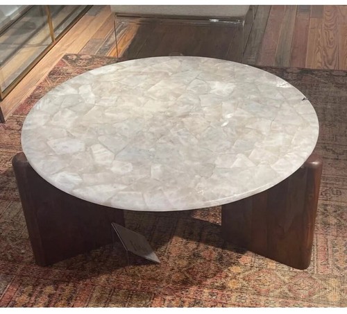 White quartz table - white,