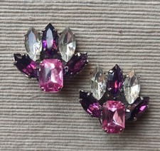 Orecchini Vintage con strass rosa