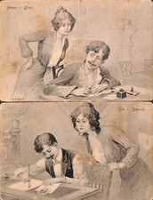 Unità di 2 cartoline 1900