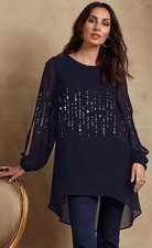 Top In Paillettes Blu Navy UK