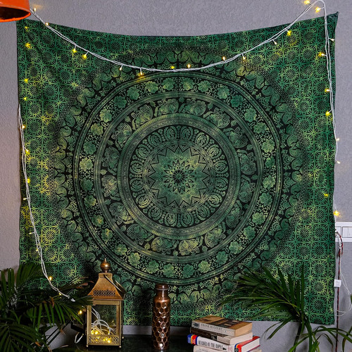 Mandala verde arazzo - mandala,