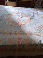 antica coperta Pura lana matrimoniale  double face con fiori marrone Beige 