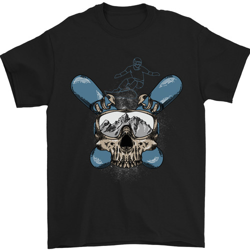Shirt uomo snowboard teschio - t-shirt,