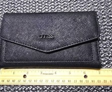 Portafoglio Trifold Nero Nuovo Senza ETICHETTE GUESS 