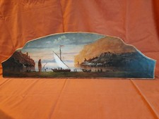 cimasa sovraporta in legno Cm 84x25. Dipinto Ad Olio