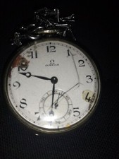 Orologio taschino vintage OMEGA GRAND PRIX 1900 antico in argento carica manuale