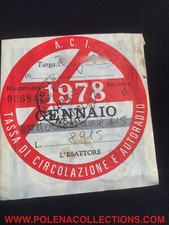  BOLLO AUTO EPOCA ORIGINALE