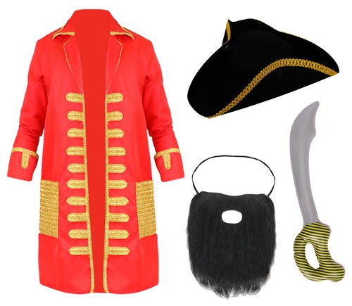 Cappotto pirata rosso adulto - pirata,