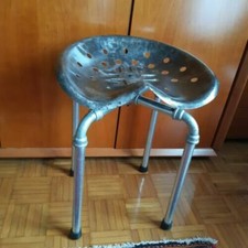 SGABELLO IN FERRO INDUSTRIAL vintage trattore sellino mezzadro contadino