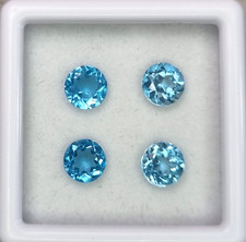 Topazio svizzero blu tondo 5 mm, set di 4