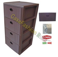 CASSETTIERA ELEGANCE CON 4 CASSETTI COLORE MOKA WENGE' STEFANPLAST OFFERTA 2024