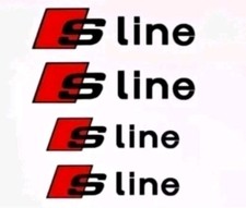 4 adesivi per carrozzeria pinza freno Sline logo emblema (nero)