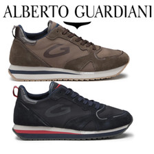GUARDIANI scarpe sportive rialzo tacco sneakers taupe blu nero uomo PELLE