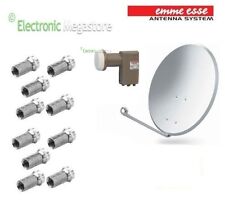 KIT PARABOLA ANTENNA SATELLITARE 45 CM + LNB 4 USCITE 0.1 dB SKY MYSKYHD TIVUSAT