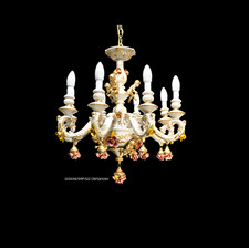 LAMPADARIO IN CERAMICA 8 LUCI