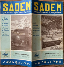 SADEM AUTOLINEE-ORARIO GENERALE GENNAIO MARZO 1955 - VINTAGE BROCHURE