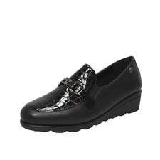 Valleverde Mocassini In Pelle Con Zeppetta Nero - Taglia 40 [25.5cm] Scarpe