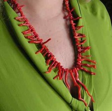 Collana LES BERNARD RARA specie vintage ramo corallo orig. Piatto Etichette Bonwit