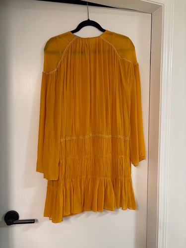 Abito chiffon giallo senape - abito,
