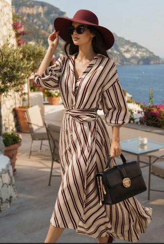 Zara ecru marrone righe - a,