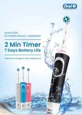 Oral-B D100 Spazzolino Elettrico 2D Vitalità con Caricatore Induttivo e Timer