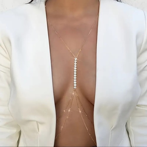 Collana catena corpo - , strass
