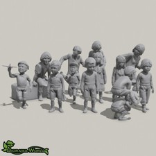 Kinder WW2 - Personaggi in resina stampa 3D in miniatura - 1:24, 1:32, 1:35, 1:48, 1:72