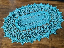 Oval Turquoise Texture Crochet