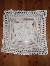 CENTRINO QUADRATO LAVORAZIONE UNCINETTO FATTO A MANO COLORE BEIGE 