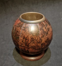 Mappamondo Da Tavolo In Legno Antico portapenne da collezione Vintage