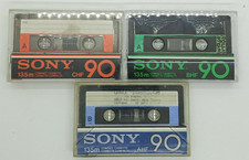 RARE! Lotto 3x SONY AHF BHF CHF 90 musicassette anni '70 cassette tape vintage