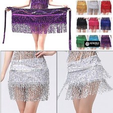 Gonna Frange Spettacolo Charleston Ballo Latino Danza Ventre Donna Skirt CHARL13