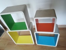 Set 4 Mensole da Parete Cube per il Soggiorno, Forma Quadrata vintage anni 80