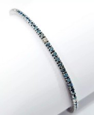 Bracciale Tennis Astralia in Oro 18kt-750 Diamanti Sky Blue Ct 2,09 - 19cm