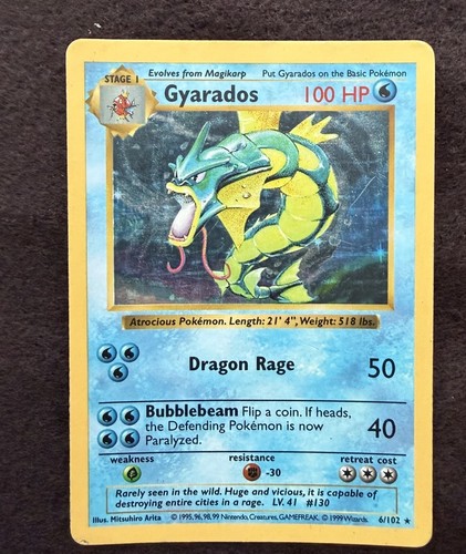 1999 shadowless gyarados - shadowless,