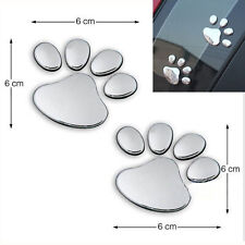 [ADESIVO] AUTO ZAMPE (coppia) ZAMPA 3D PORTAFORTUNA CROMATO sticker Cane Gatto