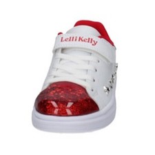 Scarpe da bambina Lelli Kelly - Art. LK5821 BIANCO ROSSO sneakers con strappo