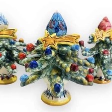 Albero di Natale con Puntale, Stella Cometa e palline decorate, ceramica di Calt