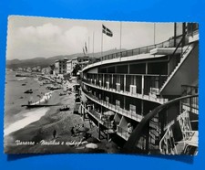 VARAZZE NAUTILUS E SPIAGGIA– CARTOLINA GRANDE VINTAGE VIAGGIATA BIANCO NERO