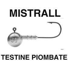 TESTINA PIOMBATA ARTIFICIALI SILICONE PESCA SPINNING MISTRALL BIG FISH JIG 3 PZ