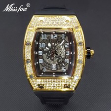 Orologio Uomo Bust Down Personalizzato Bling Ice Out Sport Iced VVS Cz Simulato Diamante