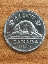 CANADA  5 cent 1965 Dollaro Canadese Nickel  - Spl QFDC - Elisabeth