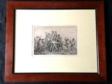 Il ritorno Dei Mietitori Nelle Paludi Pontine, acquaforte Paolo Mercuri 1850