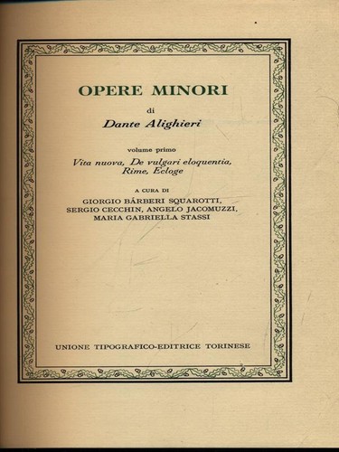Opere minori volume - minori,