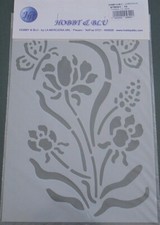 STENCIL FIORI CON FARFALLE PER