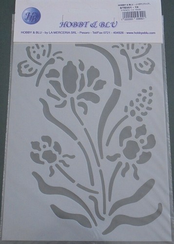 Stencil fiori con farfalle - con,